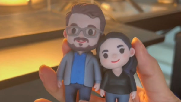 Personalized chibi couple figurine made from a photo as a unique gift