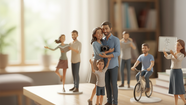 Achetez des figurines familiales personnalisées imprimées en 3D