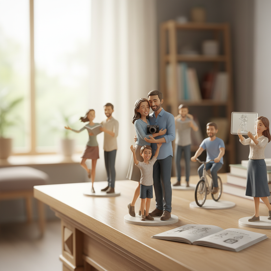 Buy 3D Printed Custom Family Figurines
