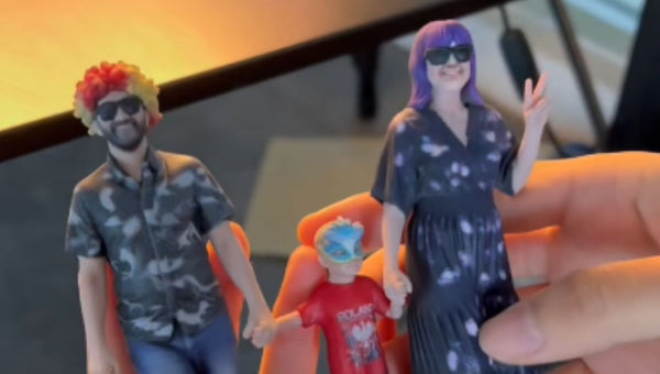 Custom family  figurine made from a  photo as a unique gift