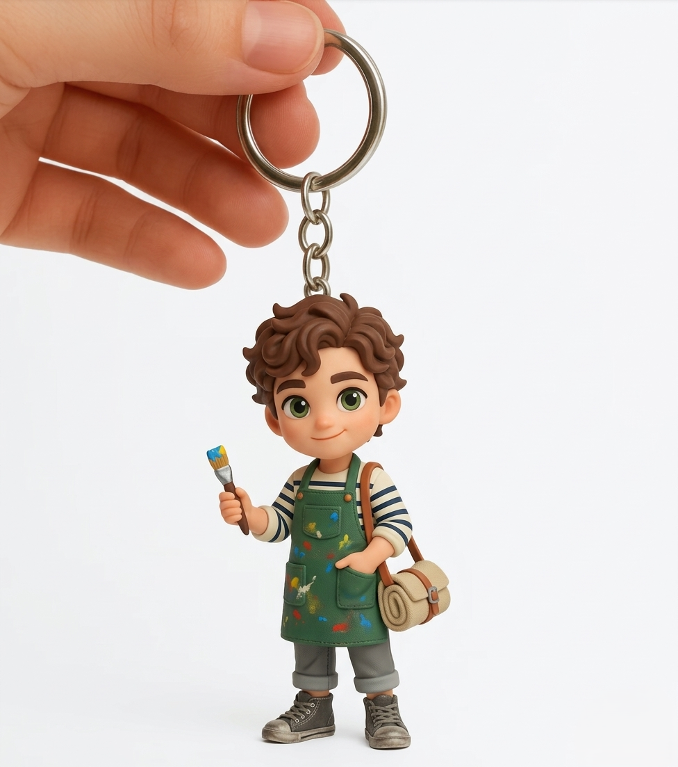 Custom 3D Keychain Figure from Your Photo (Cartoon)