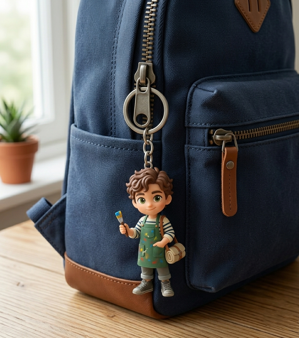 Custom 3D Keychain Figure from Your Photo (Cartoon)