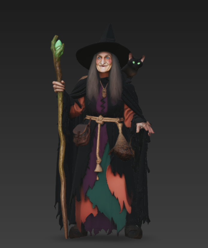 Classic folklore witch standing (Classic folklore figure)