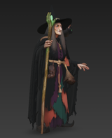 Classic folklore witch standing (Classic folklore figure)