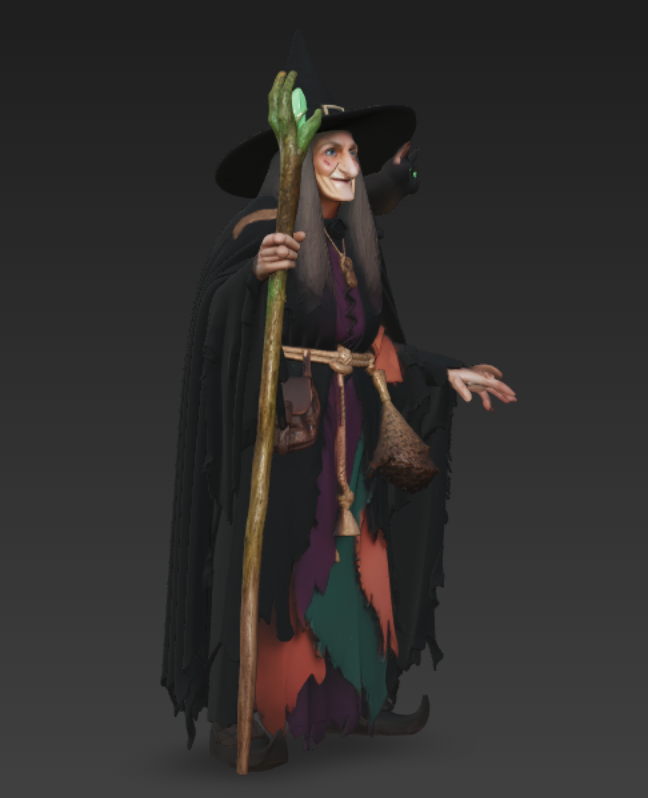 Classic folklore witch standing (Classic folklore figure)