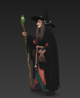 Classic folklore witch standing (Classic folklore figure)