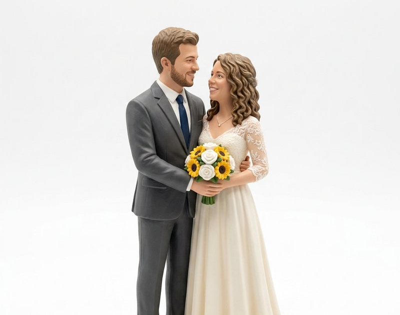 Wedding Cake Topper Custom couple figurine from your engagement photo from $210 Popular